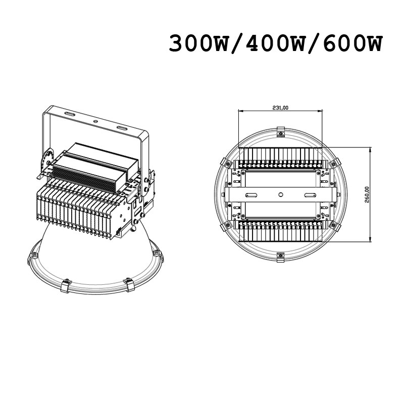 200W 300W 500W LED Flood Light Outdoor Stadium Light IP65 Waterproof Floodlights for Stadium Garden Backyard Garage Playground