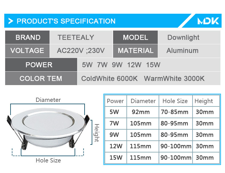 4PCS Waterproof LED Downlights 5W 7W 9W 12W 15W Dimmable Down light Spot Light Outdoor 4000K Ceiling Lamp For Bathroom Bulb