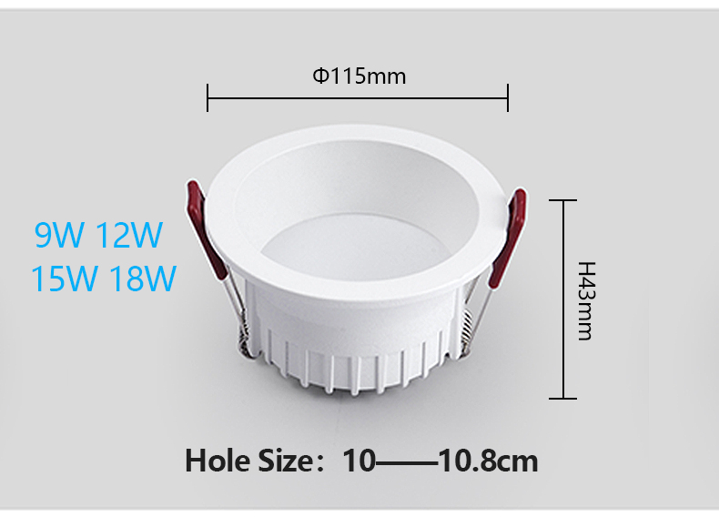 Recessed Downlight Dimmable Led Lamp Deep Anti-Glare Led Spot 7W 9W 12W 15W 18W 24W 5W Lighting Living Room Bedroom Ceiling Lamp