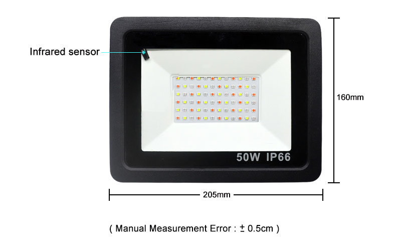 LED Flood Light RGB 30W 50W 100W 220V Remote control colorful Floodlights IP66 outdoor led spotlight