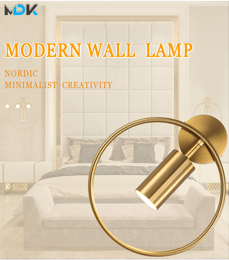 Post Modern LED Luxury Wall Lamp 7W AC220V 230V Ling Room Bedroom Bedside Wall Fixtures Lighting Indoor