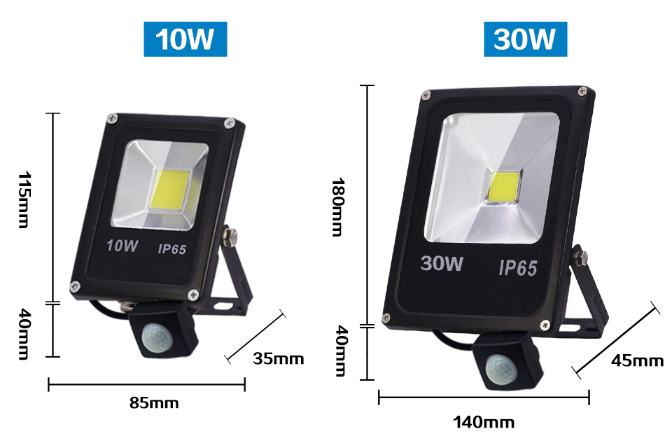 Motion Sensor Led Flood Light 220V 50W 30W 10W Outdoor LED Spotlight Floodlight Wall Lamp Reflector IP65 Waterproof Lighting