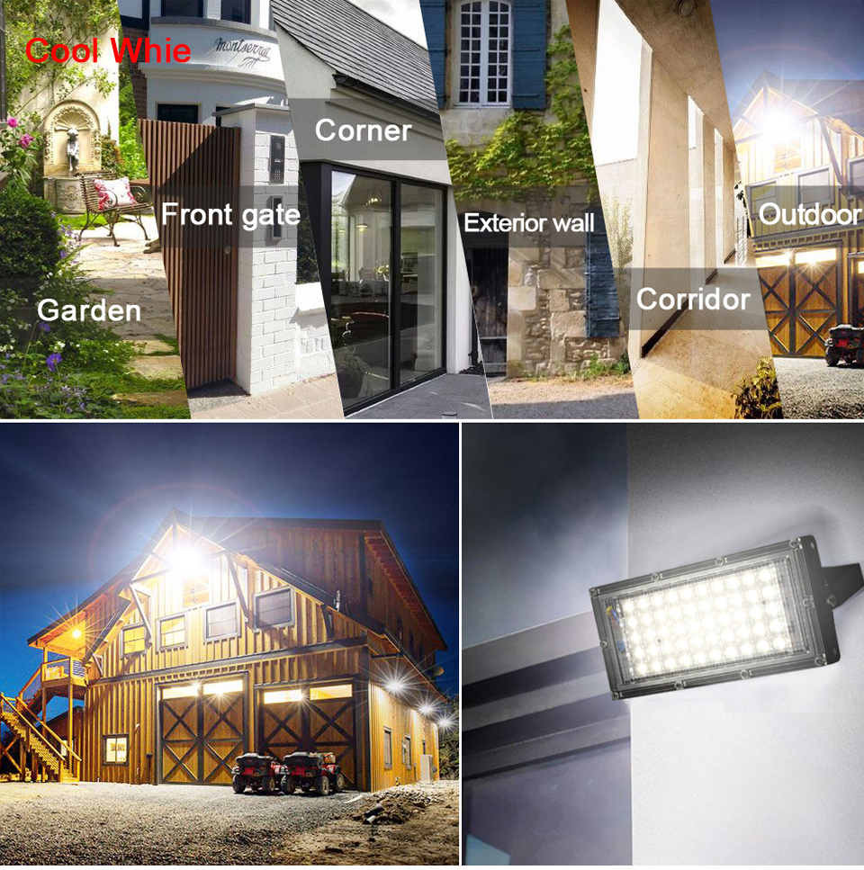 150W Floodlight LED Spotlight Outdoor Lighting AC 220V 240V Garden Flood Light LED Spot Light Focos Reflector Street Wall Lamp