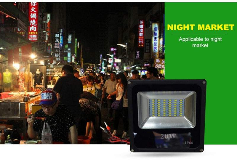 DC12-80V LED Floodlight IP66 Waterproof Flood Light 10W 20W 30W 50W 100W White Professional Outdoor Spotlight For Night Market