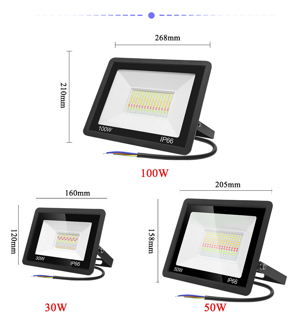 Tuya Smart Flootlight 30W 50W 100W 220V flood light waterproof IP66 8 Scene Modes for you to Choose LED outdoor Flootlight