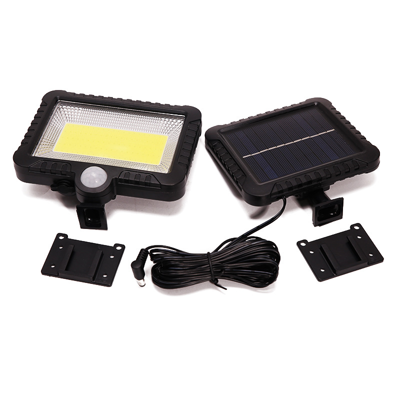 2/1PCS Solar Light COB 100 LED Large Outdoor Solar Waterproof Street Light Garden Infrared Sensor Motion Sensor Security Lamp