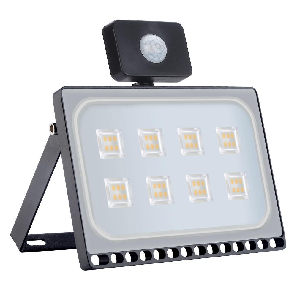 1PCS Ultrathin Led Motion Sensor Flood Light 50W 110V 220V Waterproof IP65 4000LM Led Floodlight Spotlight Outdoor Lighting