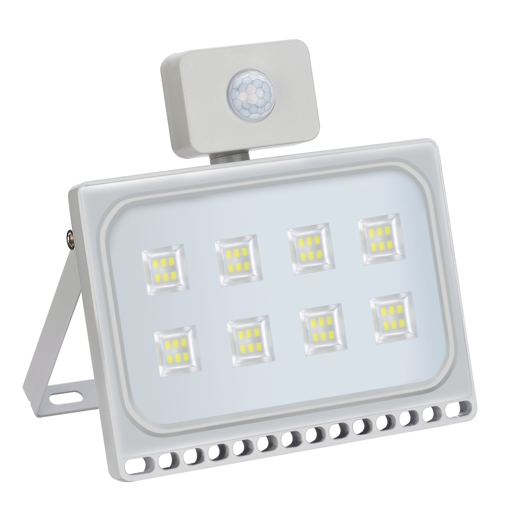 1PCS Ultrathin Led Motion Sensor Flood Light 50W 110V 220V Waterproof IP65 4000LM Led Floodlight Spotlight Outdoor Lighting