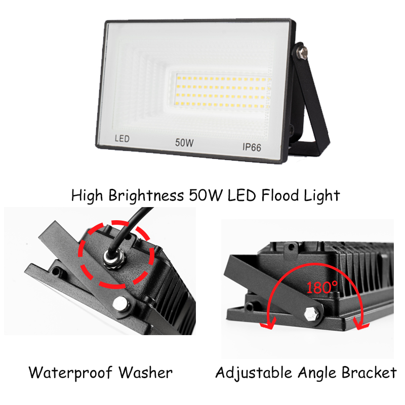 Waterproof Flood Light AC 220V IP65 50W 100W Projector LED Reflector Spotlight Street Garage Garden Outdoor Lamp