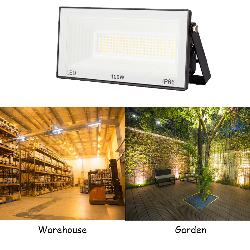 Waterproof Flood Light AC 220V IP65 50W 100W Projector LED Reflector Spotlight Street Garage Garden Outdoor Lamp