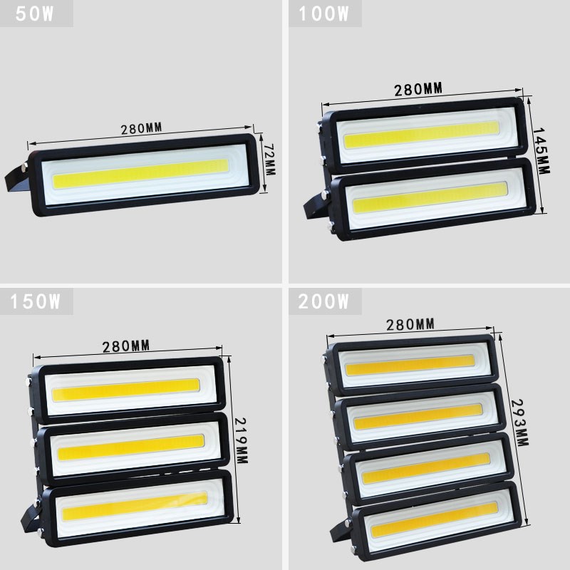 200W Led Flood Light 50W 100W 150W COB Led Spotlight Outdoor 220V 240V Waterproof Ip66 Landscape lamp Led Projector Light