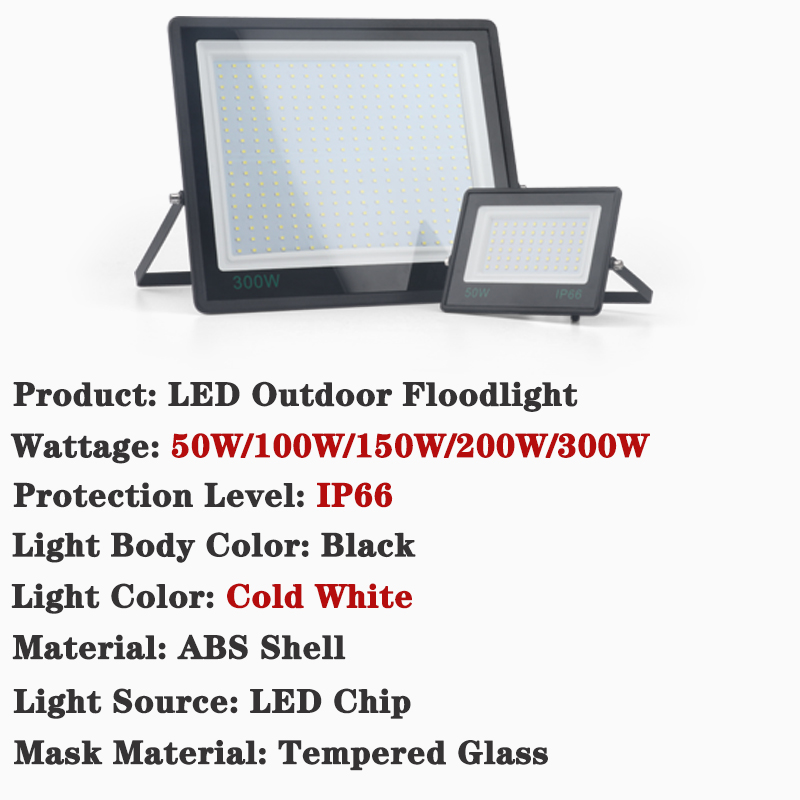 300W LED FloodLights Outdoor Lighting IP67 Waterproof High Brightness Ultra-thin Flood Light Spotlight 220V 50W 100W 150W 200W