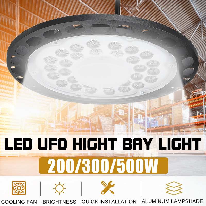 Ultraslim 200/300/500W UFO LED High Bay Lights Waterproof IP65 Commercial Industrial Lighting Warehouse Led High Bay Lamp