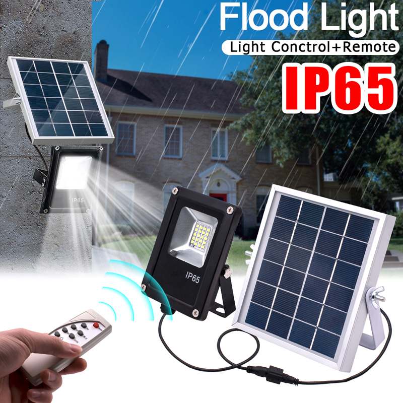 LED Solar Lamp with Remote Control 20W Waterproof IP65 Timer Lighting Control Outdoor Lighting Floodlight Garden Wall Lamp