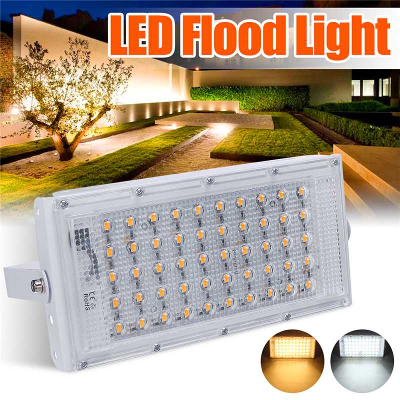 LED Flood Light 50W DC12V Floodlight Street Lamp IP65 Waterproof Outdoor Wall Reflector Lighting Garden Square Spotlight