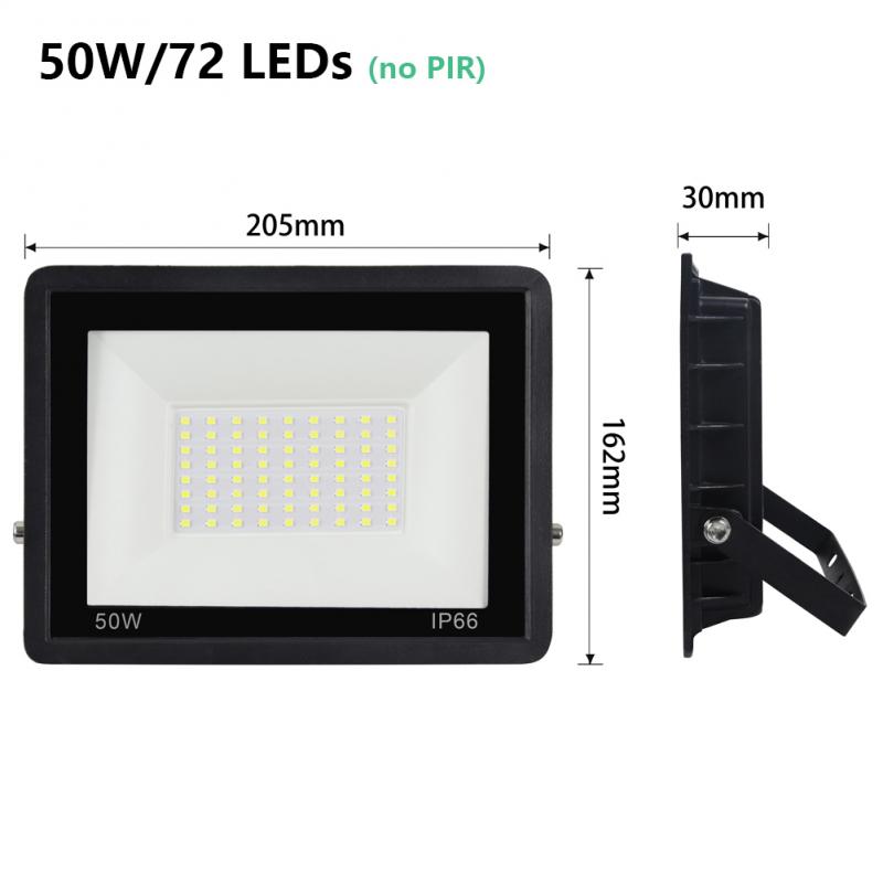 PIR Motion Sensor LED Floodlight 220V Waterproof Spotlight 10W 30W 50W 100W Flood Light Outdoor Lighting For Garden Street Wall
