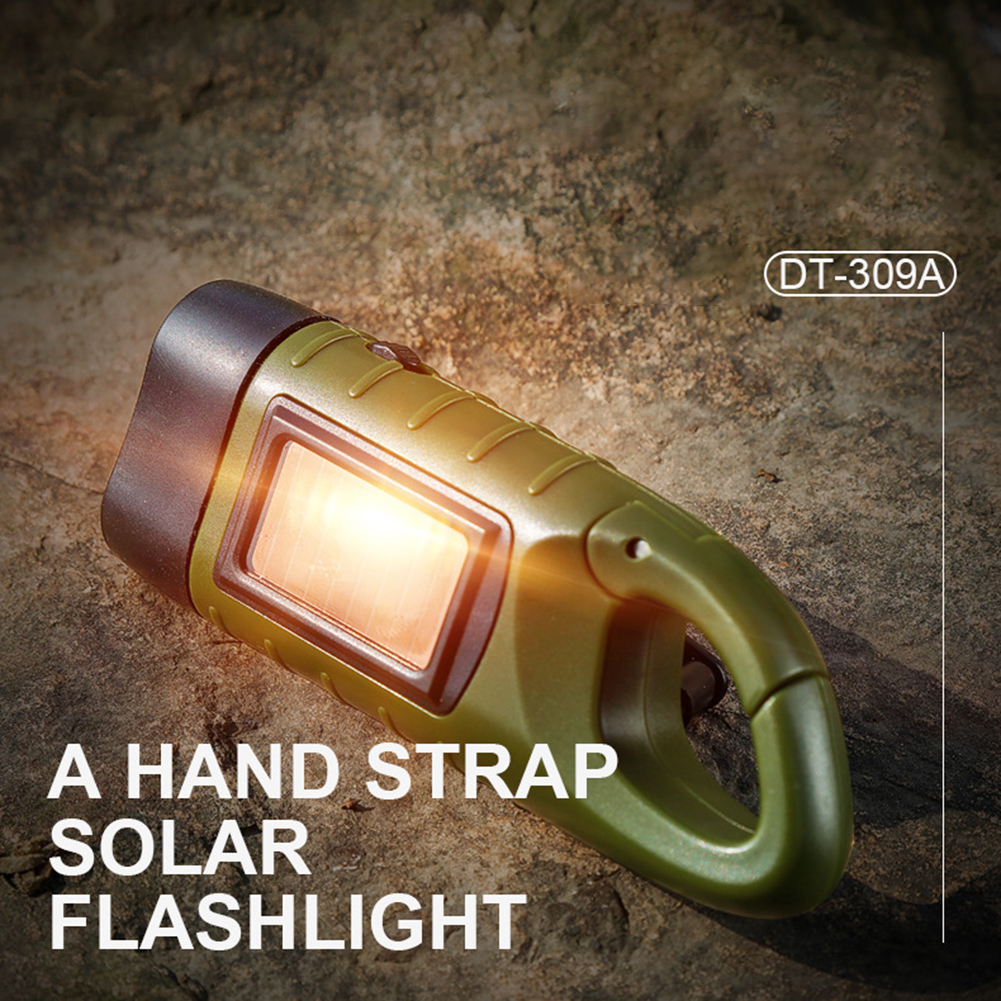 Mini Emergency Hand Crank Dynamo Solar Flashlight Rechargeable LED Light Lamp Charging Powerful Torch For Outdoor Camping Hiking