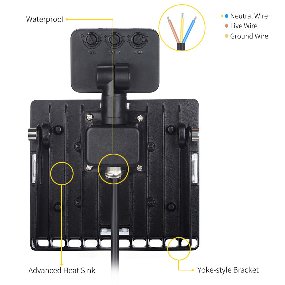 2PCS/Lot 110V~240V 30W Led Floodlight Waterproof IP65 Ultrathin Spotlights Outdoor Lighting Motion Sensor Led Flood Lights