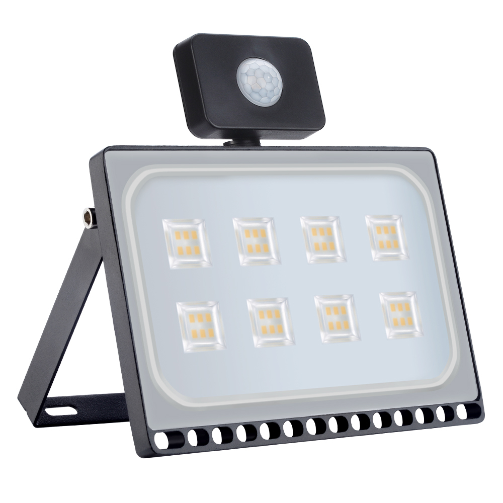 5PCS/Lot Ultrathin 110V 220V 50W Led Floodlight Outdoor Lighting Motion Sensor Led Flood Lights Spotlights Waterproof IP65