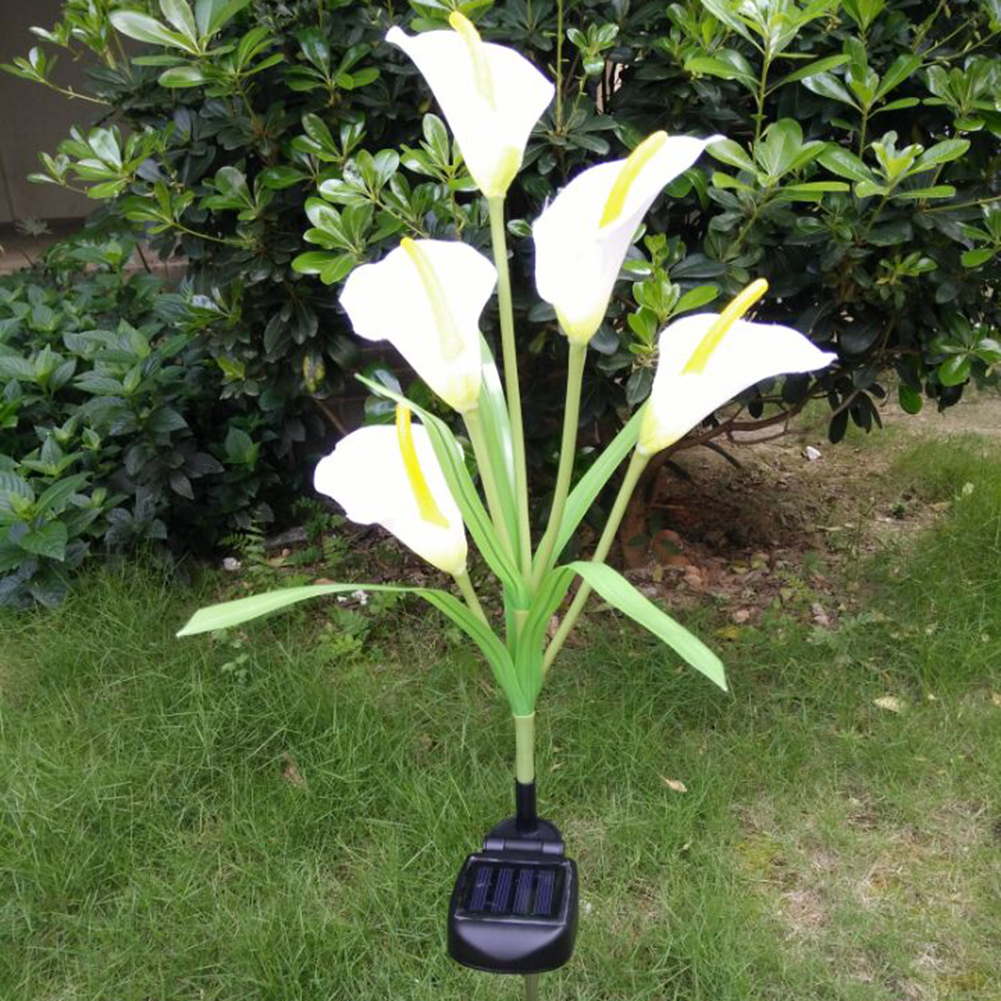 Outdoor Solar Powered LED Horseshoe Flower Light Waterproof 5 LED Lamp for Yard Garden Path Way Landscape Decorative Night Lamp