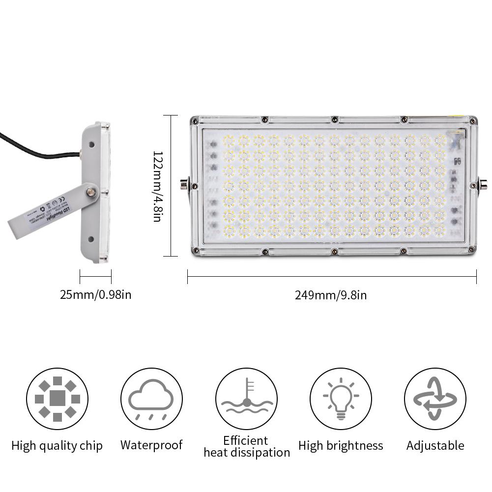 Ultrathin LED Module Flood Light 100/200W IP65 110V/220V LED Spotlight Reflector Outdoor Garden Lamp Stadium Garage Light