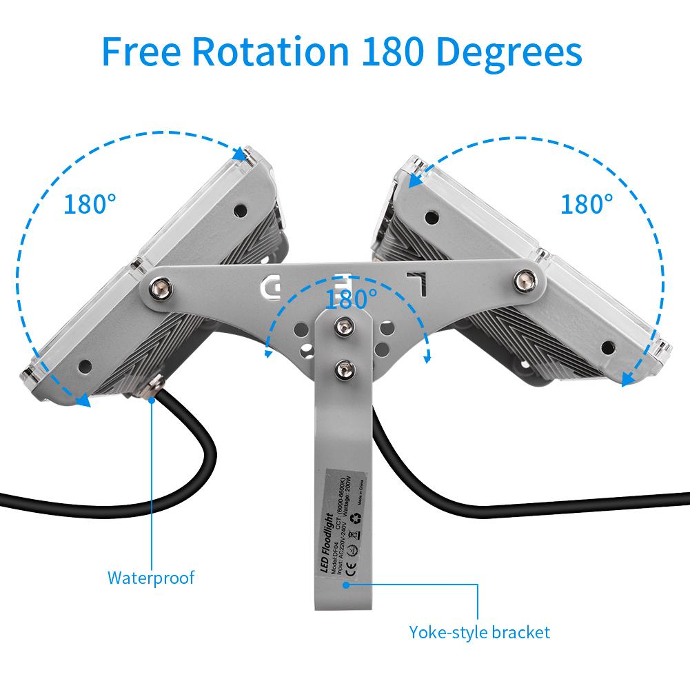 Ultrathin LED Module Flood Light 100/200W IP65 110V/220V LED Spotlight Reflector Outdoor Garden Lamp Stadium Garage Light