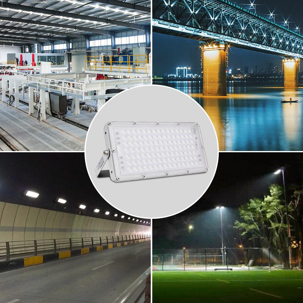 Ultrathin LED Module Flood Light 100/200W IP65 110V/220V LED Spotlight Reflector Outdoor Garden Lamp Stadium Garage Light