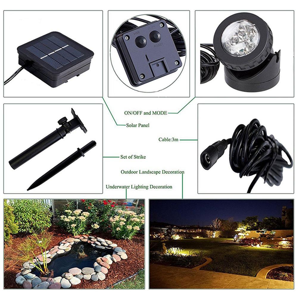 6 Led Solar Spotlights Waterproof Flood Light Outdoor Road Courtyard Garden Landscape In-Ground Lights Pool Decoration Lamp