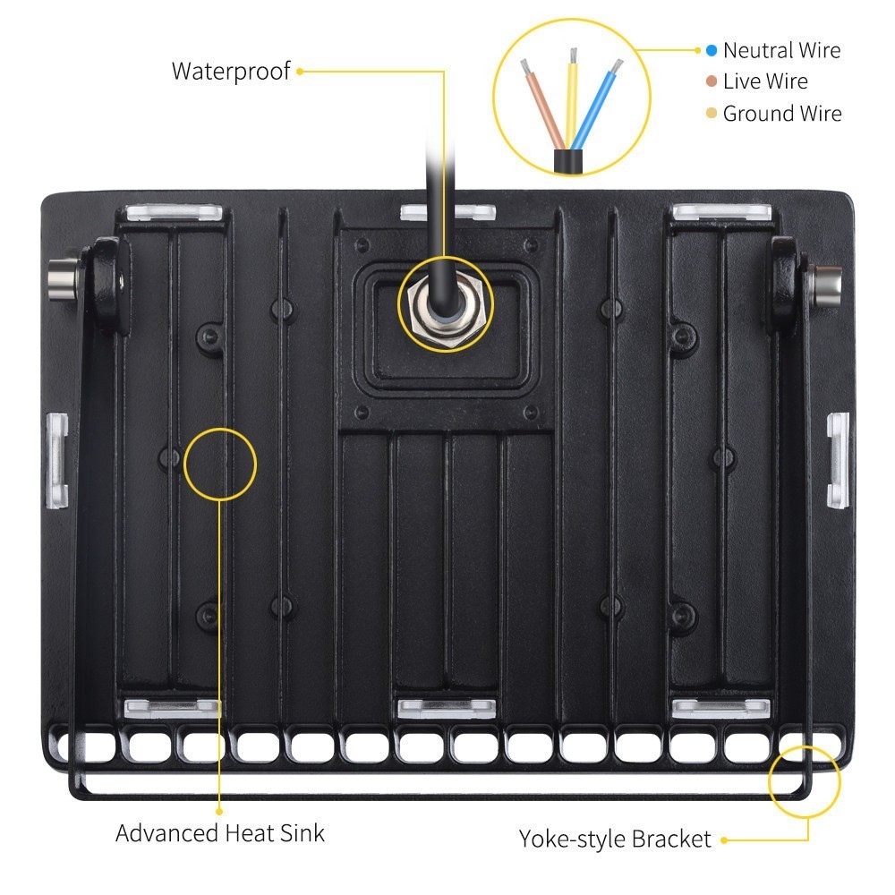 1PCS Ultrathin LED Flood Light 100W IP65 220V LED Spotlight Refletor Outdoor Lighting Wall Lamp Floodlight