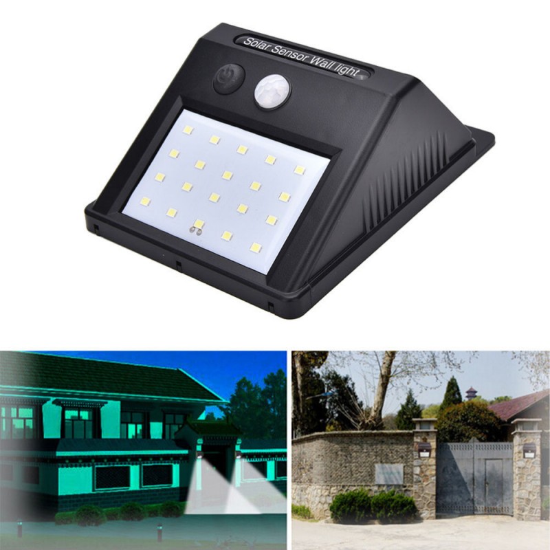Solar Led Light Outdoor Lamp PIR Motion Sensor LED Wall Lights IP65 20LEDs Sunlight Powered For Street Fence Garden Security