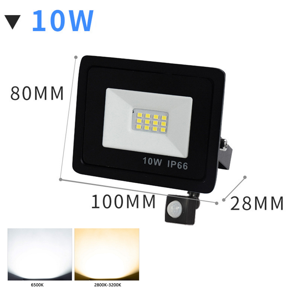 LED Flood Light 10W 20W 30W 50W PIR Motion Sensor Outdoor Waterproof Spot light Exterior Floodlight Garden Wall Street Light