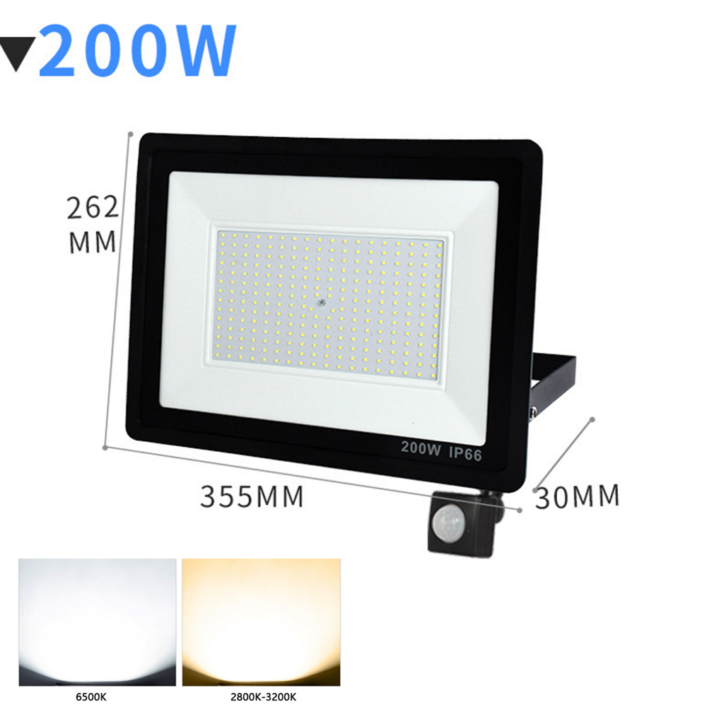 LED Flood Light 10W 20W 30W 50W PIR Motion Sensor Outdoor Waterproof Spot light Exterior Floodlight Garden Wall Street Light