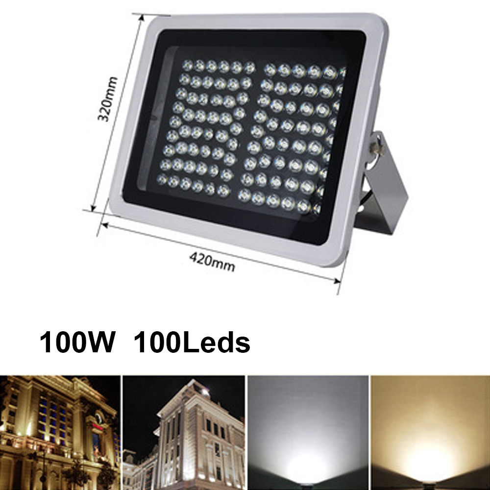 LED Floodlight In Ground Lamp with Spike 20W 30W 50W 100W Outdoor Reflector Spotlight AC 110V 220V Waterproof Garden Lighting