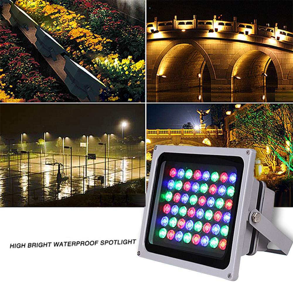 LED Floodlight In Ground Lamp with Spike 20W 30W 50W 100W Outdoor Reflector Spotlight AC 110V 220V Waterproof Garden Lighting