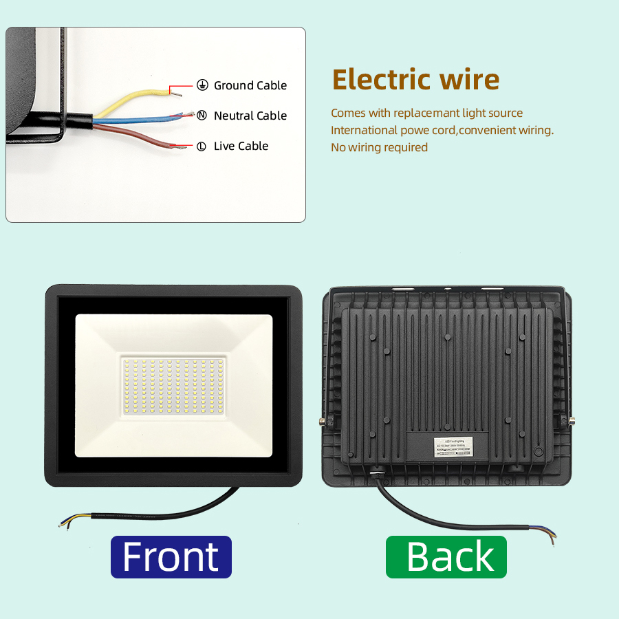 Flood Light Led Lamp Liaght Floodlight150W 100W 50W 30W 20W 10W Floodlights Outdoor IP66 Waterproof Garden Street Wall Lighting