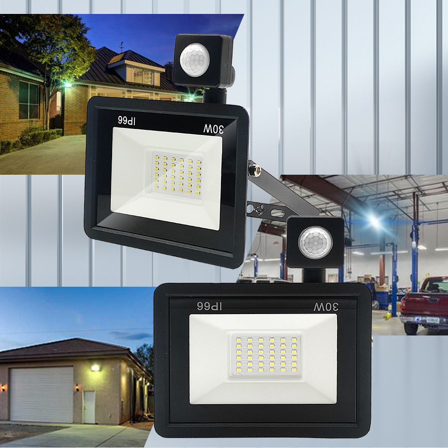 2pcs/lot 30W LED Flood Light Motion Sensor Pir Floodlight Lamp Floodlights Outdoor IP66 Street Garden Spotlight Wall Lighying