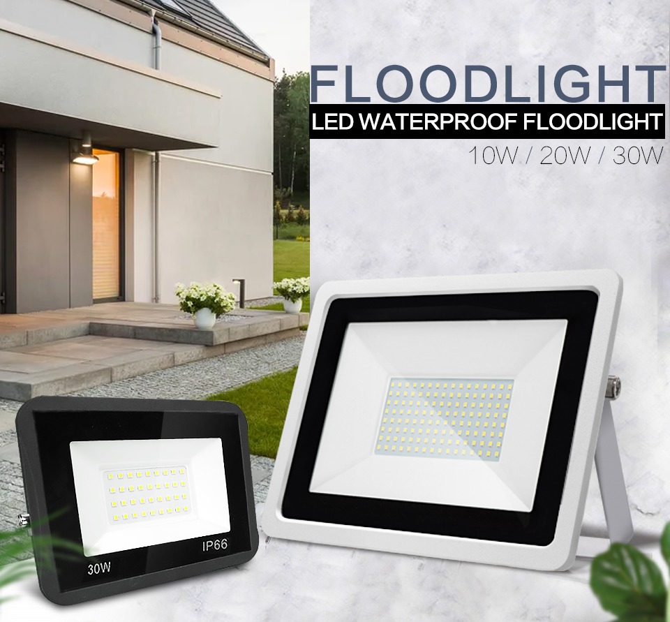 LED Floodlight 10W 20W 30W IP65 Outdoor Lamp Garden Park Hanging Exterior Spotlight 220V Warehouse Foco Wall Reflector Lighting