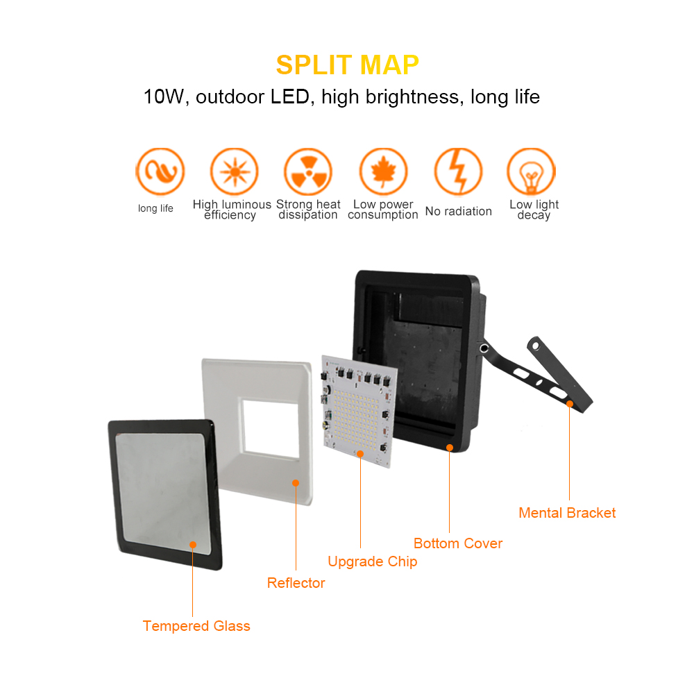 Pir Motion Sensor Floodlight Waterproof Led Flood Light 10W 20W 30W 50W 100W 150W 200W 300W500W Light Outdoor Ip66 Spotlight