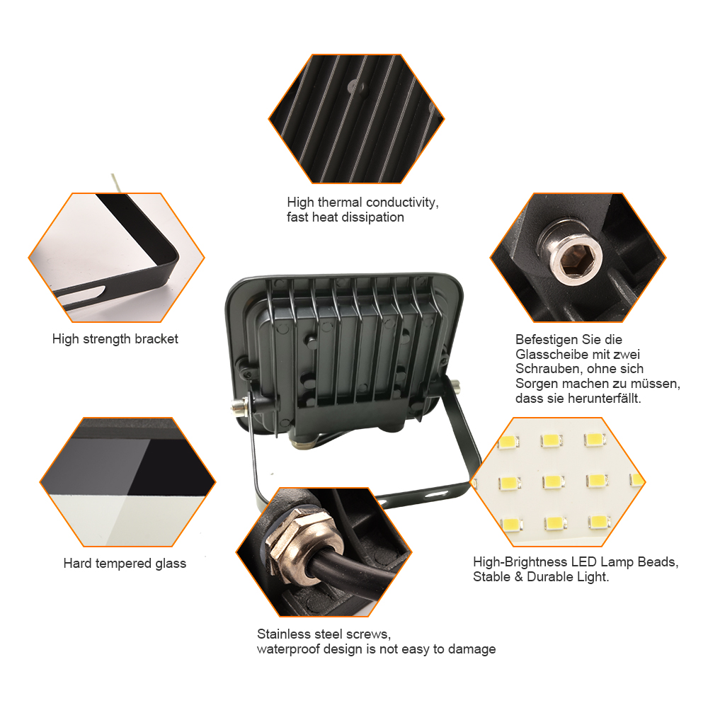 Pir Motion Sensor Floodlight Waterproof Led Flood Light 10W 20W 30W 50W 100W 150W 200W 300W500W Light Outdoor Ip66 Spotlight