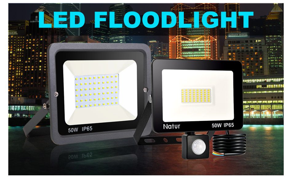 Pir Motion Sensor Floodlight Waterproof Led Flood Light 10W 20W 30W 50W 100W 150W 200W 300W500W Light Outdoor Ip66 Spotlight