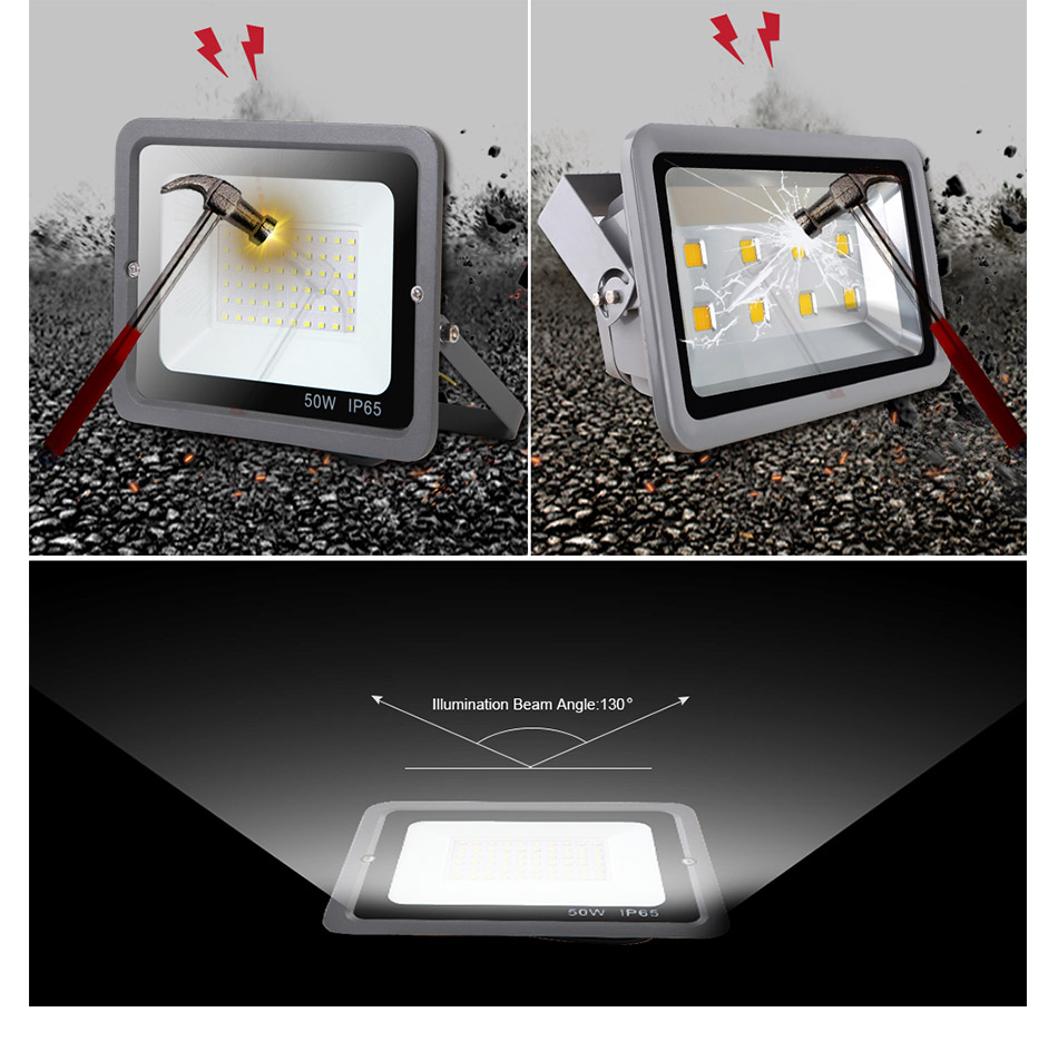 Pir Motion Sensor Floodlight Waterproof Led Flood Light 10W 20W 30W 50W 100W 150W 200W 300W500W Light Outdoor Ip66 Spotlight