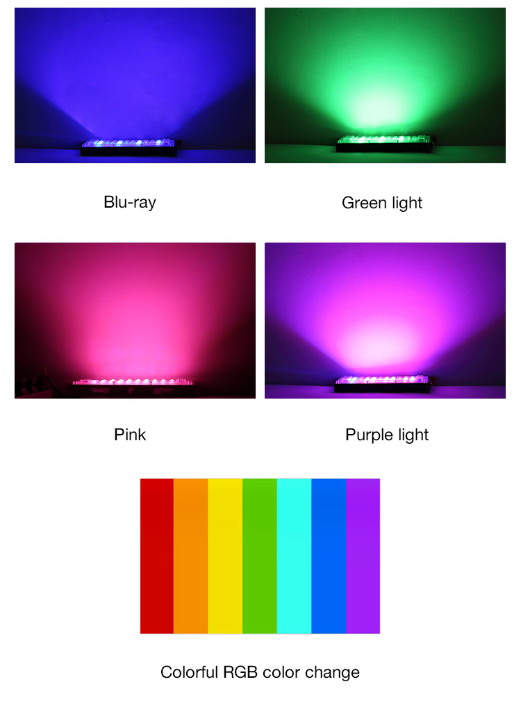 Flood Light LED Remote Control RGB Colorful Outdoor Spotlight 220V 36W 50W Waterproof Lighting Indoor LED Lights Street Lamp