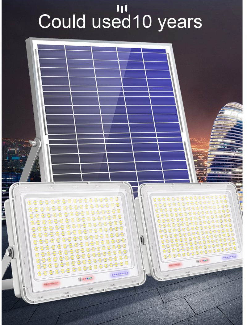 Solar Spotlight Solar Panel Lamp Super Bright Large Capacity Battery LED Lens Light 100-1000W Wireless Outdoor Garden