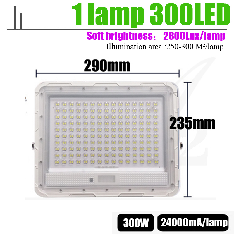 A2 100-300W 6V LED Spotlight Lamp Super Bright Lighting Large capacity battery Wireless Outdoor Waterproof