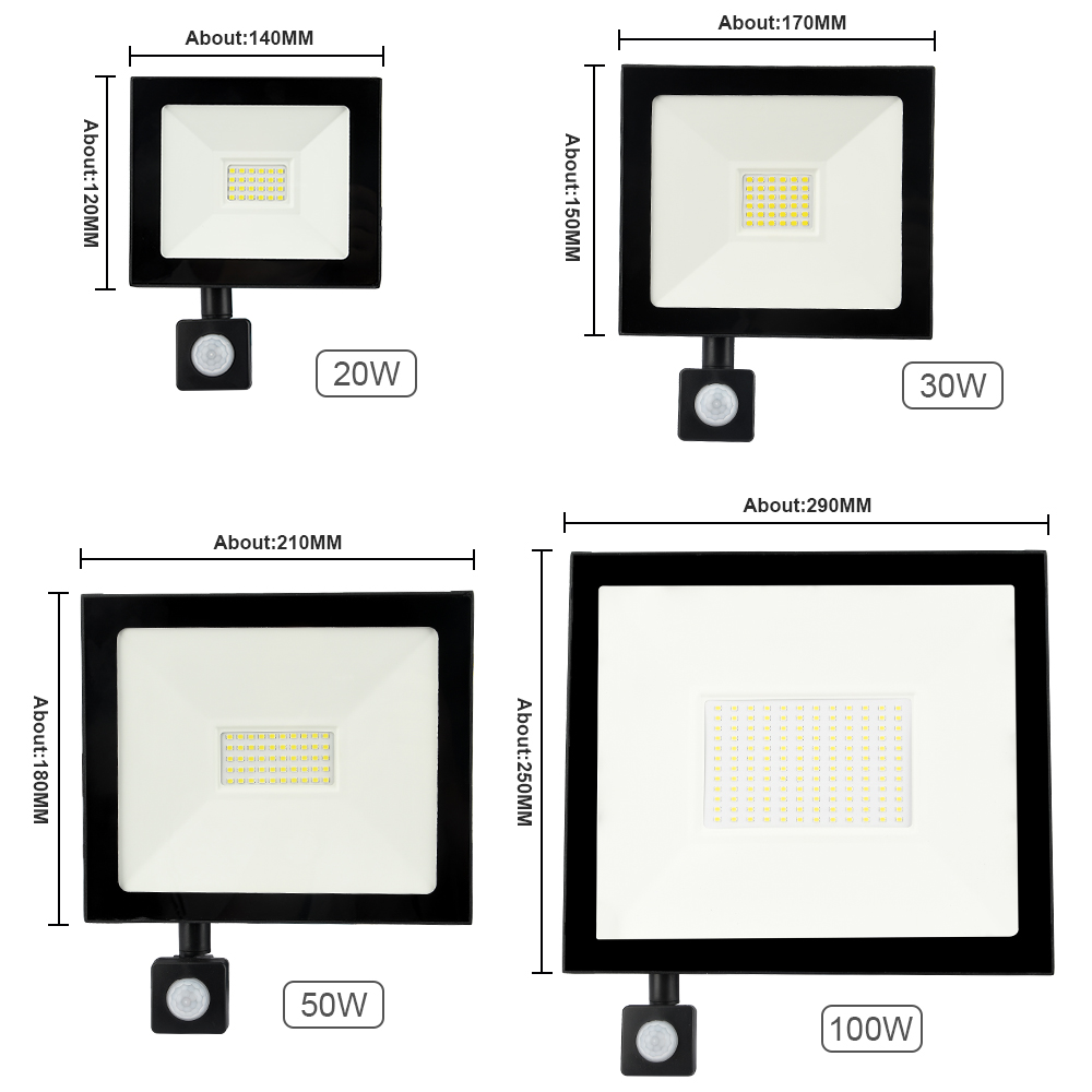 Led RGB Flood Light Spot lights 100W 50W 30W AC 220V IP66 16 color Garden Projector IP66 SpotLight Security Landscape led