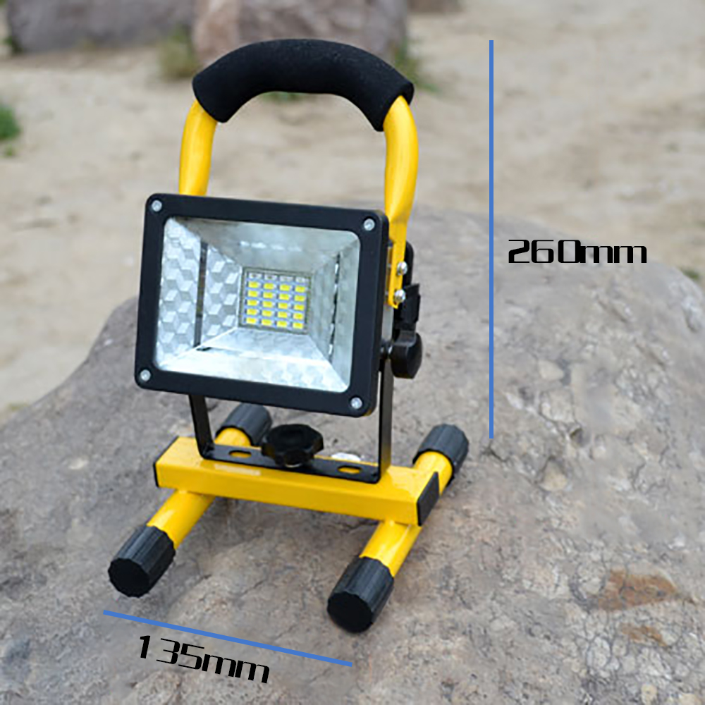 30W Rechargeable LED Floodlight 24 led Flood light Waterproof Outdoor lights with charger By 18650 Battery construction lamp