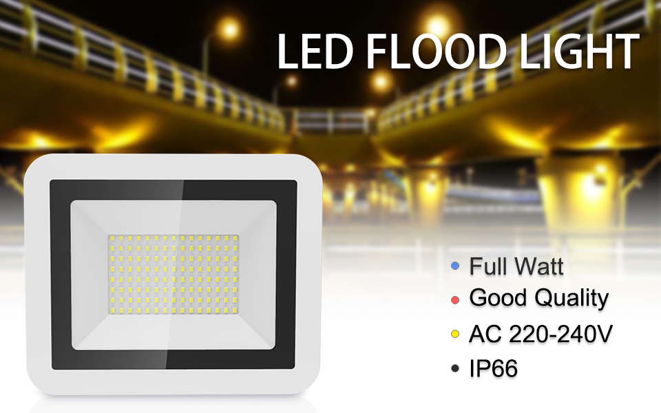 100W 50W 30W 10W 20W LED Flood Light Warm White/Cold White IP66 Waterproof 220V Garden Floodlight Outdoor Spotlight Wall Lamp