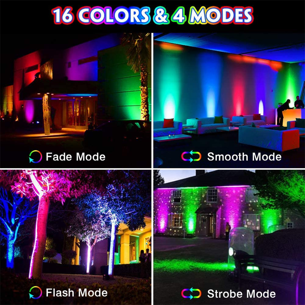 15W 25W 35W 55W RGBW LED Flood Lights IP66 Waterproof Dimmable Led Landscape Lighting Indoor Outdoor Garden Party Stage Light