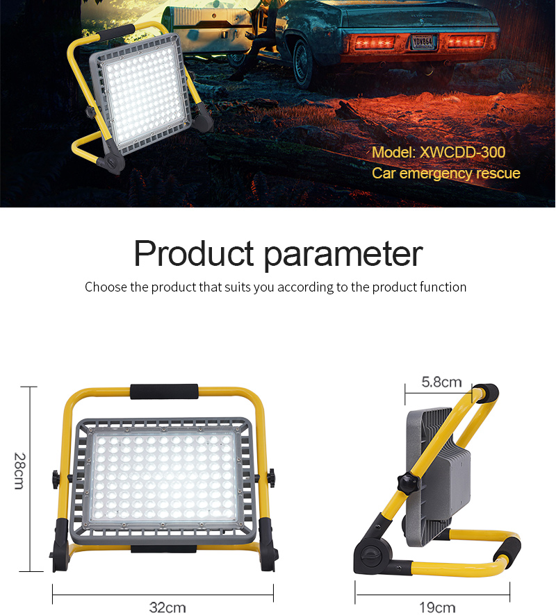 Super Bright 100W Led Flood Light Outdoor Rechargeable LED Floodlight Spotlight IP65 Waterproof LED Street Lamp Landscape Lights