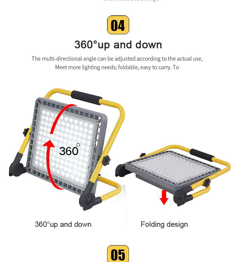 Super Bright 100W Led Flood Light Outdoor Rechargeable LED Floodlight Spotlight IP65 Waterproof LED Street Lamp Landscape Lights